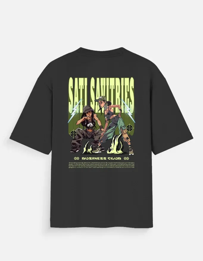 Oversized Unisex T-Shirt Midnight Black – Sati Savitries
