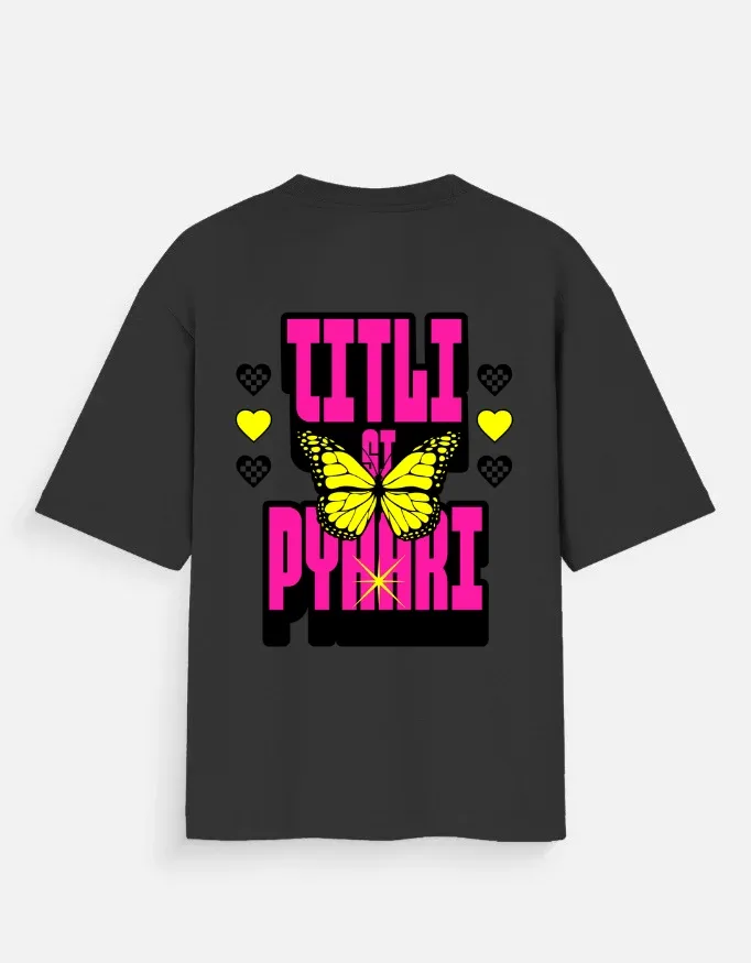 Oversized Unisex T-Shirt Midnight Black – Titli si Pyari